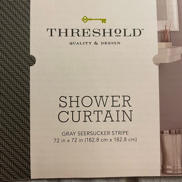 Threshold Shower Curtain Gray Seeesucker 72”x72” Target - Picture 4 of 4